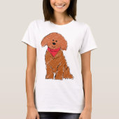 Schattigee Gepersonaliseerde Cartoon Red Doodle Do T-shirt (Voorkant)
