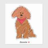 Schattigee Gepersonaliseerde Cartoon Rode Doodle P Sticker (Vel)