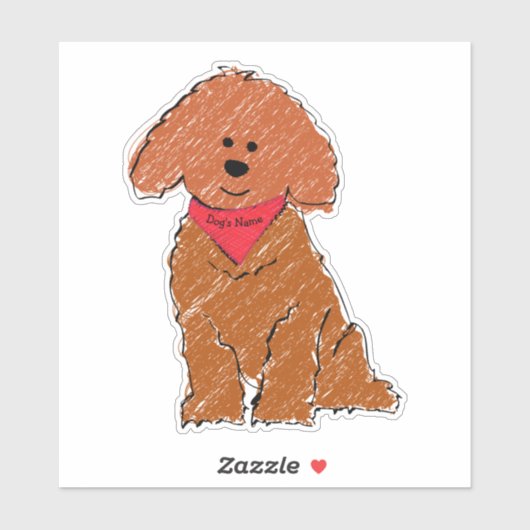 Schattigee Gepersonaliseerde Cartoon Rode Doodle P Sticker (Vel)