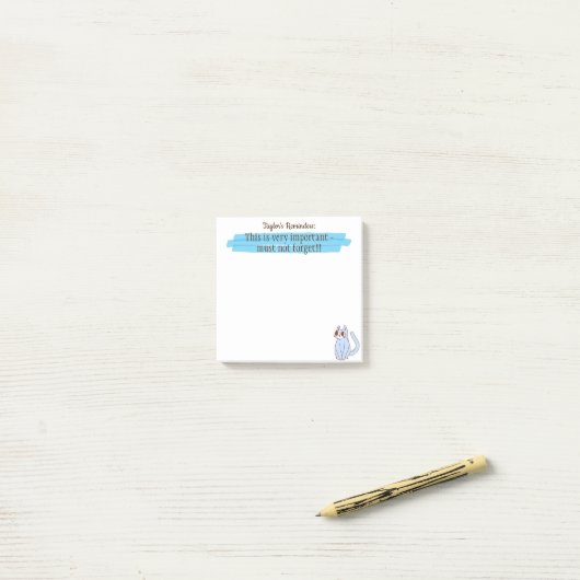 Schattigee gepersonaliseerde Cat Lovers Memo Pad Post-it® Notes (Op bureau)