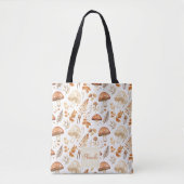Schattigee gepersonaliseerde champignons en blader tote bag (Voorkant)