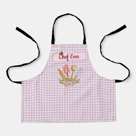 Schattigee gepersonaliseerde chef-kok koken bakken schort (Voorkant)
