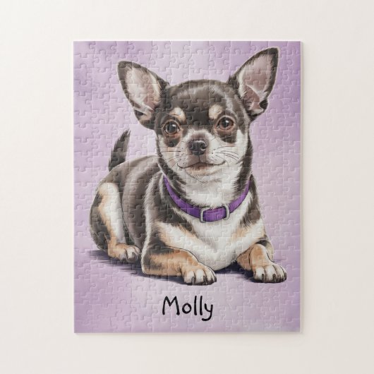 Schattigee gepersonaliseerde Chihuahua Legpuzzel (Verticaal)