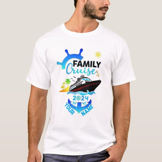 Schattigee gepersonaliseerde cruiseschip familie r t-shirt (Voorkant)