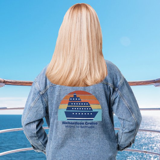 Schattigee gepersonaliseerde cruiseschip Sunset Gi Denim Jacket