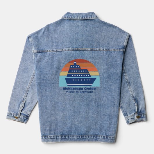 Schattigee gepersonaliseerde cruiseschip Sunset Gi Denim Jacket (Achterkant)