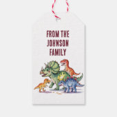 Schattigee gepersonaliseerde dinosaurus verjaardag cadeaulabel (Achterkant)
