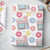 Schattigee gepersonaliseerde donut shop cadeaupapier