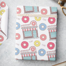 Schattigee gepersonaliseerde donut shop cadeaupapier