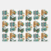 Schattigee gepersonaliseerde Dragon Thema Verjaard Inpakpapier Vel (Voorkant)