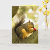 Schattigee gepersonaliseerde  eekhoorn Kaart (Gele Bloem)