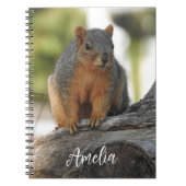 Schattigee gepersonaliseerde eekhoorn notitieboek (Voorkant)