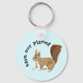 Schattigee, gepersonaliseerde eekhoorn Sleutelhang Sleutelhanger (Voorkant)