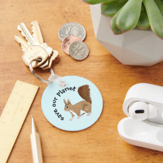 Schattigee, gepersonaliseerde eekhoorn Sleutelhang Sleutelhanger