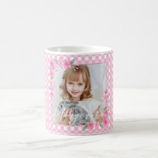 Schattigee gepersonaliseerde één foto roze koffiemok