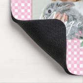 Schattigee gepersonaliseerde één foto roze muismat (Hoek)