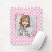 Schattigee gepersonaliseerde één foto roze muismat (Met muis)