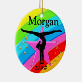 SCHATTIGEE GEPERSONALISEERDE EN GEDATEERDE GYMNAST KERAMISCH ORNAMENT (Rechts)