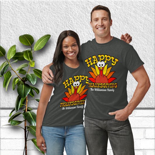 Schattigee gepersonaliseerde familie Thanksgiving  T-shirt