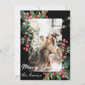 Schattigee gepersonaliseerde familiefoto & naam ke feestdagenkaart (Voorkant)