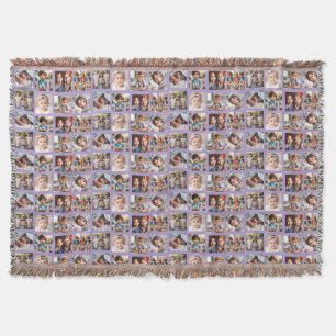 Schattigee Gepersonaliseerde Familiefoto's Patroon Deken