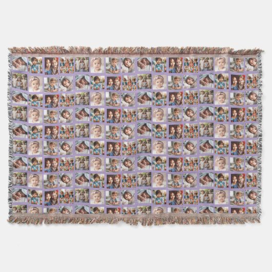 Schattigee Gepersonaliseerde Familiefoto's Patroon Deken (Voorkant)