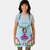 Schattigee gepersonaliseerde fee, paddenstoelen & schort (Insitu)