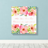 Schattigee gepersonaliseerde florale waterverf canvas afdruk (Insitu (Houten vloer))
