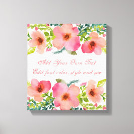 Schattigee gepersonaliseerde florale waterverf canvas afdruk