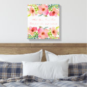 Schattigee gepersonaliseerde florale waterverf canvas afdruk (Insitu (Slaapkamer))