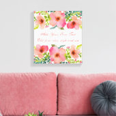 Schattigee gepersonaliseerde florale waterverf canvas afdruk (Insitu (Woonkamer))