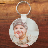 Schattigee Gepersonaliseerde Foto Geboorte Baby Ke Sleutelhanger (Achterkant)