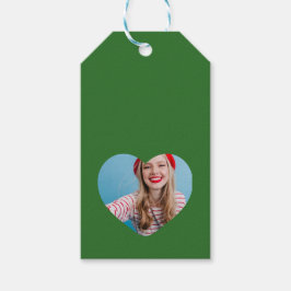 Schattigee gepersonaliseerde foto Hart Kerstmis Cadeaulabel