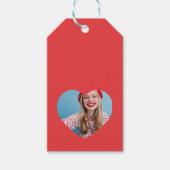Schattigee gepersonaliseerde foto Hart Kerstmis Cadeaulabel (Voorkant)