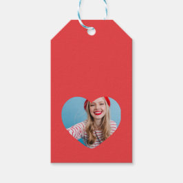 Schattigee gepersonaliseerde foto Hart Kerstmis Cadeaulabel