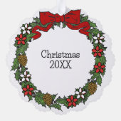 Schattigee gepersonaliseerde foto kerst krans ornament kaart (Achterkant)