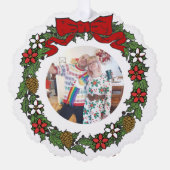 Schattigee gepersonaliseerde foto kerst krans ornament kaart (Voorkant)