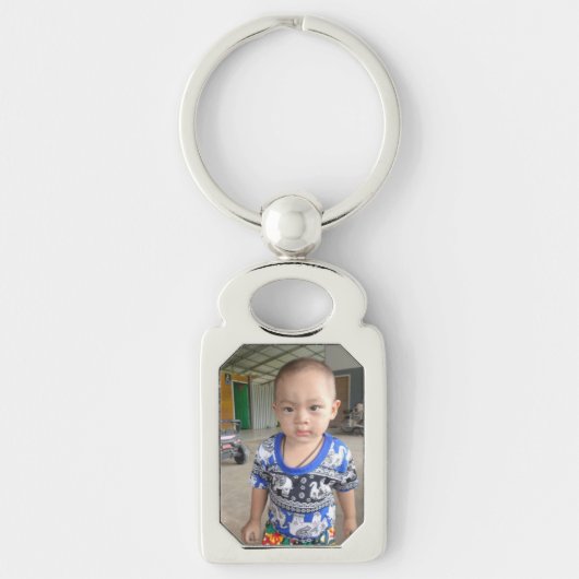Schattigee gepersonaliseerde foto Kinder Modern Sleutelhanger (Voorkant)