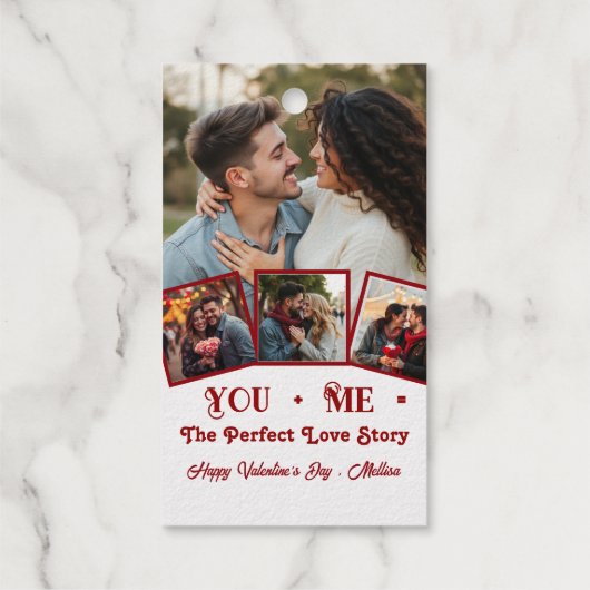 Schattigee gepersonaliseerde foto-Valentijnsdag Cadeaulabels (Achterkant)