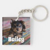 Schattigee gepersonaliseerde foto van huisdieren sleutelhanger (Achterkant)