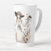 Schattigee Gepersonaliseerde Gezichtloze Dame en H Latte Mok (Rechterhoek)