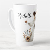 Schattigee Gepersonaliseerde Gezichtloze Dame en H Latte Mok (Linkerhoek)