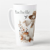 Schattigee gepersonaliseerde gezichtsloze vogelver latte mok (Linkerhoek)