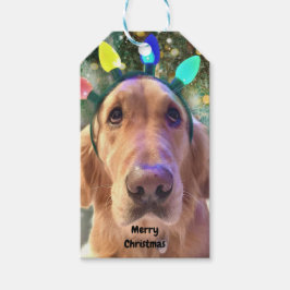Schattigee gepersonaliseerde Golden Retriever Dog  Cadeaulabel