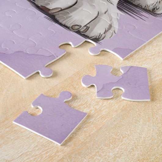 Schattigee gepersonaliseerde Goldendoodle Legpuzzel (Zijkant)