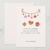 Schattigee gepersonaliseerde grootvader kerst Kaar Feestdagenkaart (Voorkant / Achterkant)