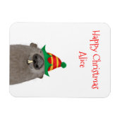 Schattigee gepersonaliseerde Groundhog Kerstmagnee Magneet (Horizontaal)