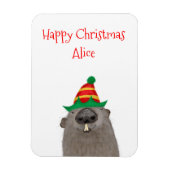 Schattigee gepersonaliseerde Groundhog Kerstmagnee Magneet (Verticaal)