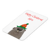 Schattigee gepersonaliseerde Groundhog Kerstmagnee Magneet (Linkerzijde)