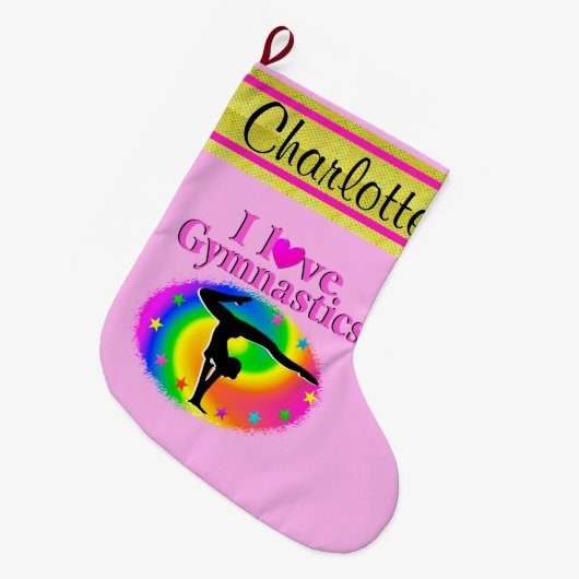 SCHATTIGEE GEPERSONALISEERDE GYMNAST KERSTKOUS GROTE KERSTSOK (Voorkant (Hangend))